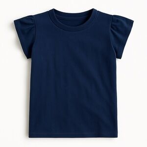 Crewcuts Girls' ruffle short-sleeve T-shirt Sz Medium